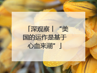 深观察丨“美国的运作是基于心血来潮”