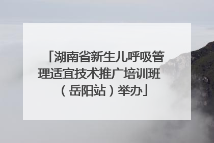 湖南省新生儿呼吸管理适宜技术推广培训班（岳阳站）举办