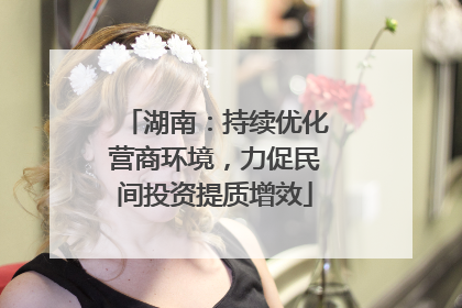 湖南：持续优化营商环境，力促民间投资提质增效
