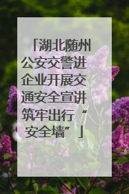 湖北随州公安交警进企业开展交通安全宣讲筑牢出行“安全墙”