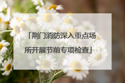 荆门消防深入重点场所开展节前专项检查