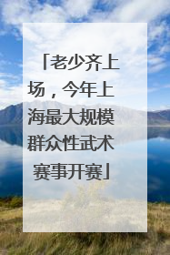 老少齐上场，今年上海最大规模群众性武术赛事开赛