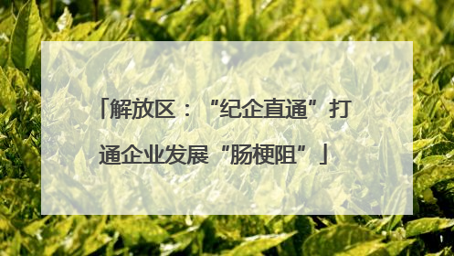 解放区：“纪企直通”打通企业发展“肠梗阻”