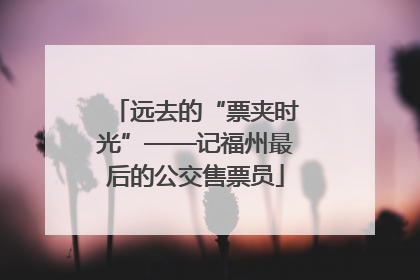 远去的“票夹时光”——记福州最后的公交售票员