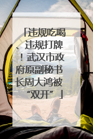 违规吃喝、违规打牌！武汉市政府原副秘书长周大鸿被“双开”
