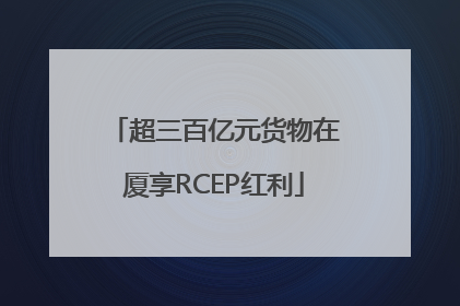 超三百亿元货物在厦享RCEP红利