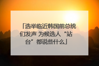 选举临近韩国前总统们发声 为候选人“站台”都说些什么