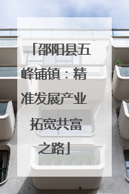 邵阳县五峰铺镇：精准发展产业 拓宽共富之路