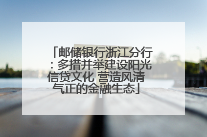 邮储银行浙江分行：多措并举建设阳光信贷文化 营造风清气正的金融生态