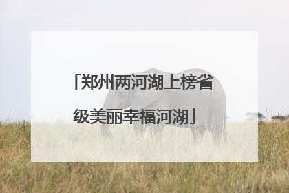 郑州两河湖上榜省级美丽幸福河湖