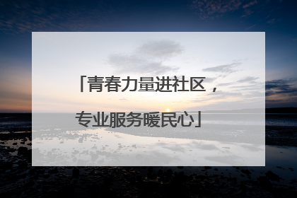 青春力量进社区，专业服务暖民心