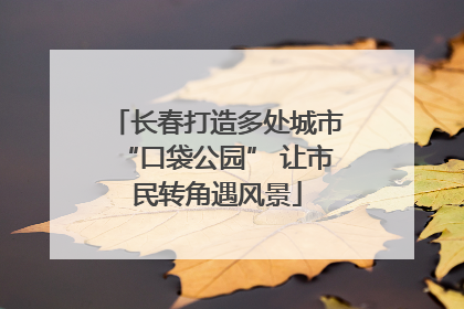 长春打造多处城市“口袋公园” 让市民转角遇风景