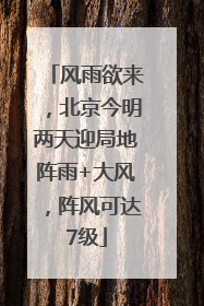 风雨欲来，北京今明两天迎局地阵雨+大风，阵风可达7级