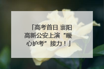 高考首日 襄阳高新公安上演“暖心护考”接力！