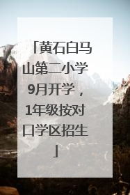 黄石白马山第二小学9月开学，1年级按对口学区招生