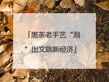 黑茶老手艺“泡”出文旅新经济