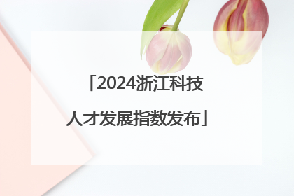 2024浙江科技人才发展指数发布