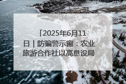 2025年6月11日｜防骗警示窗：农业旅游合作社以高息设局，集资380万