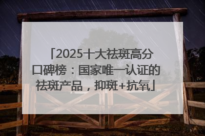2025十大祛斑高分口碑榜：国家唯一认证的祛斑产品，抑斑+抗氧