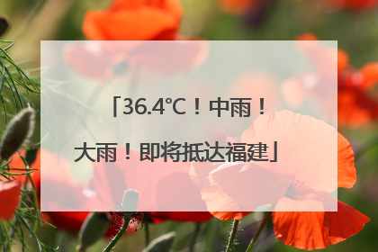 36.4℃！中雨！大雨！即将抵达福建